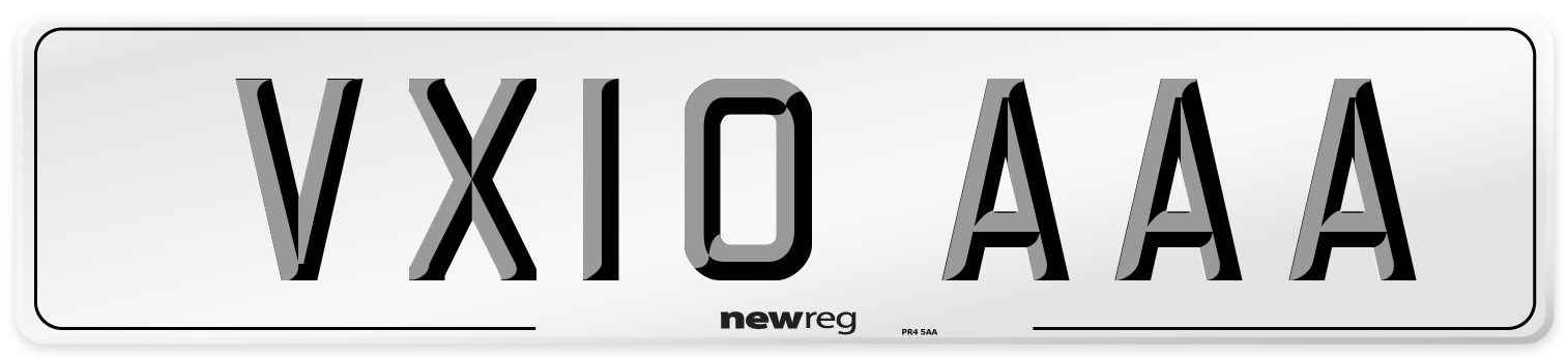 VX10 AAA Number Plate from New Reg